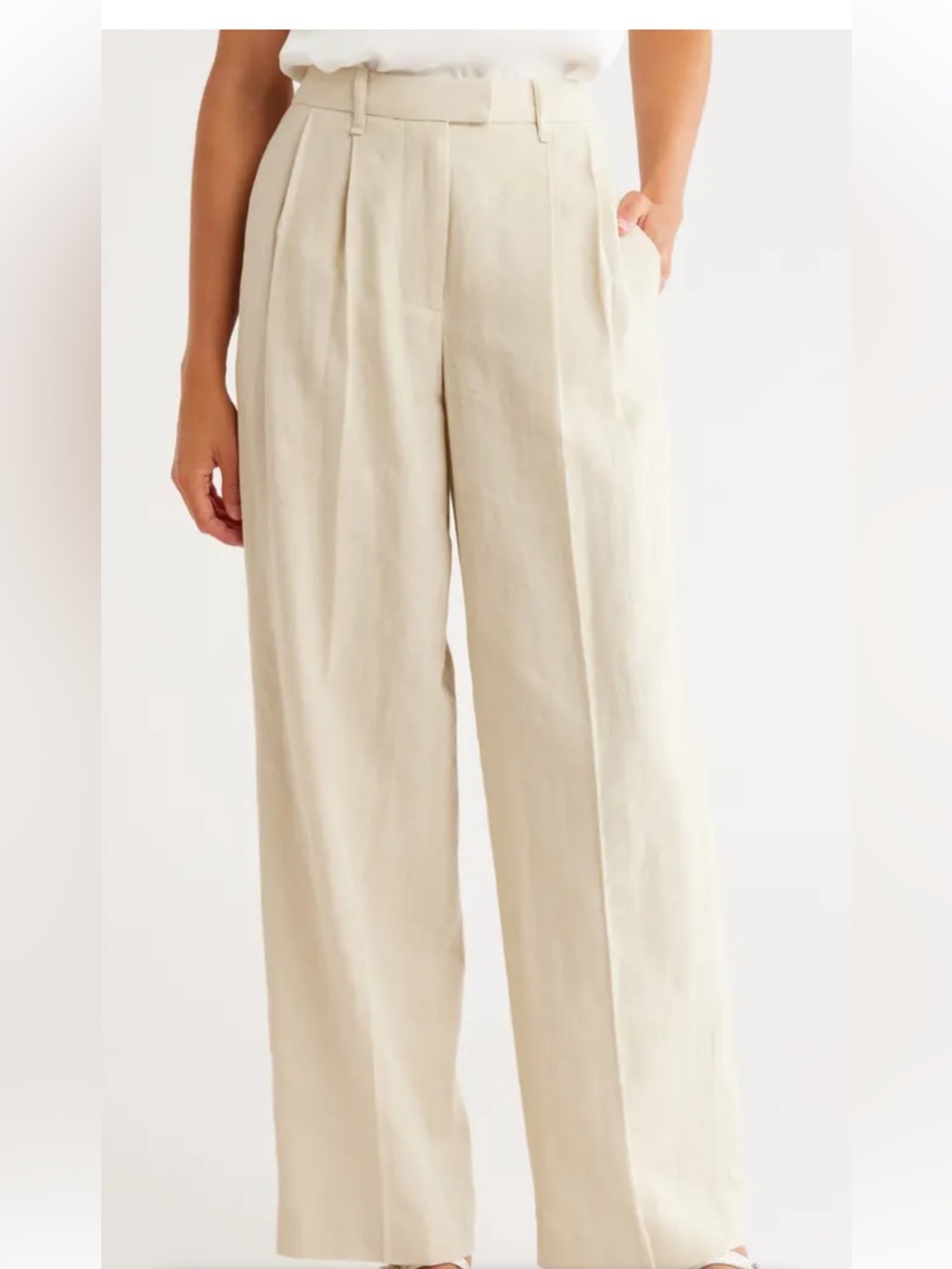 NWT RAG & BONE WMNS PORTIA LINEN TROUSER PANTS in SAND SIZE 10